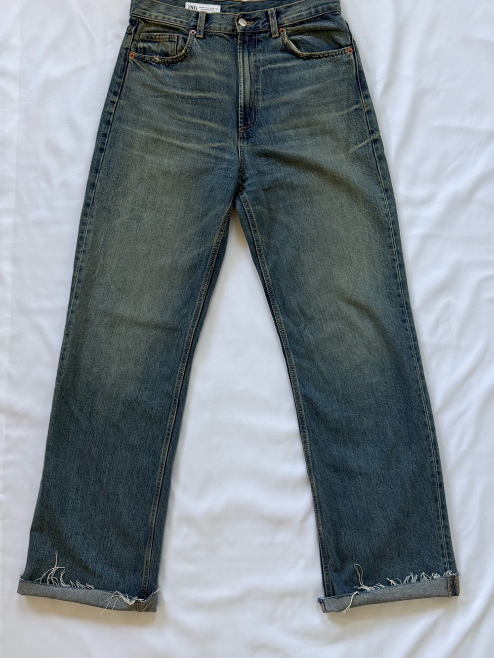 Zara Faded Indigo Straight-Leg Jeans